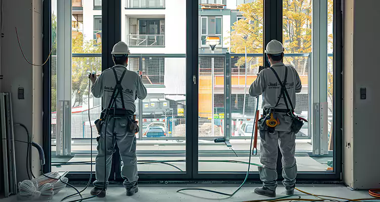 Patio Door Glass Replacement with Built-In Blinds in Myrtle Grove, FL